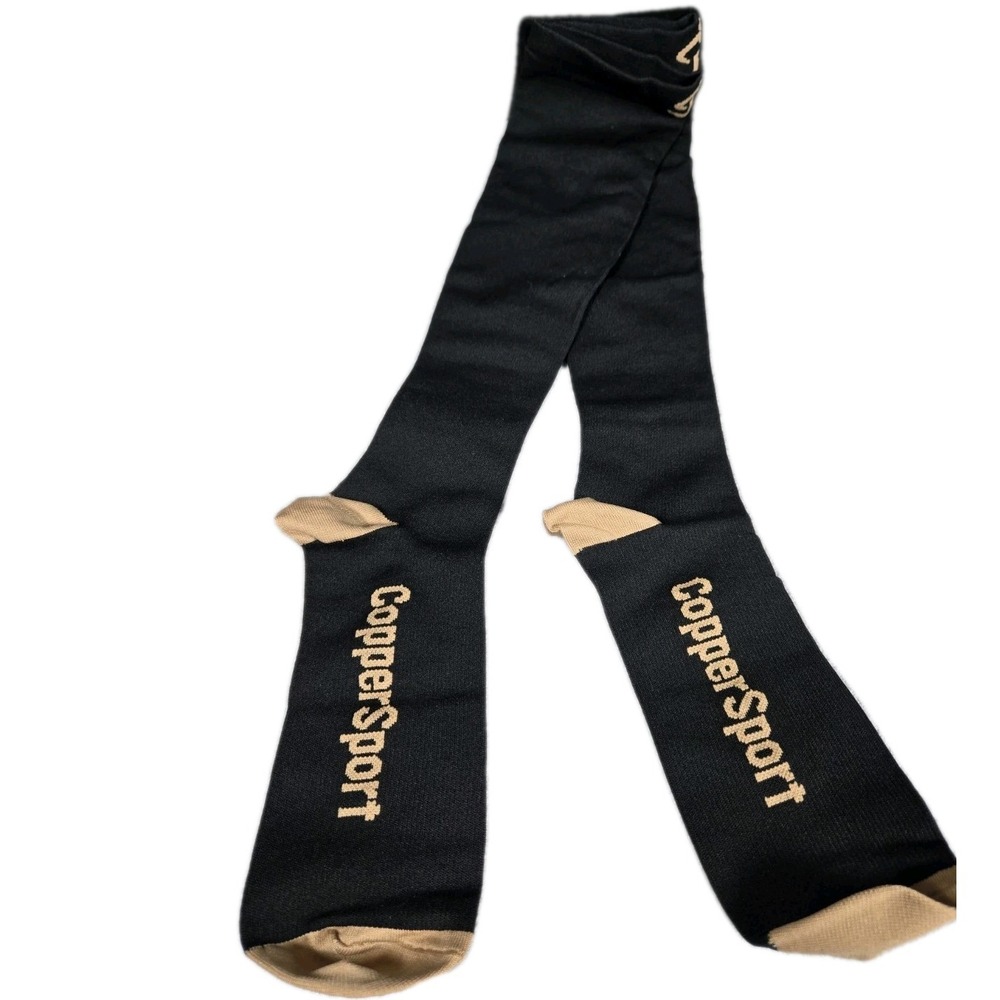 CopperSport Compression Socks Black Tan Over the Calf Athletic Recovery Unisex